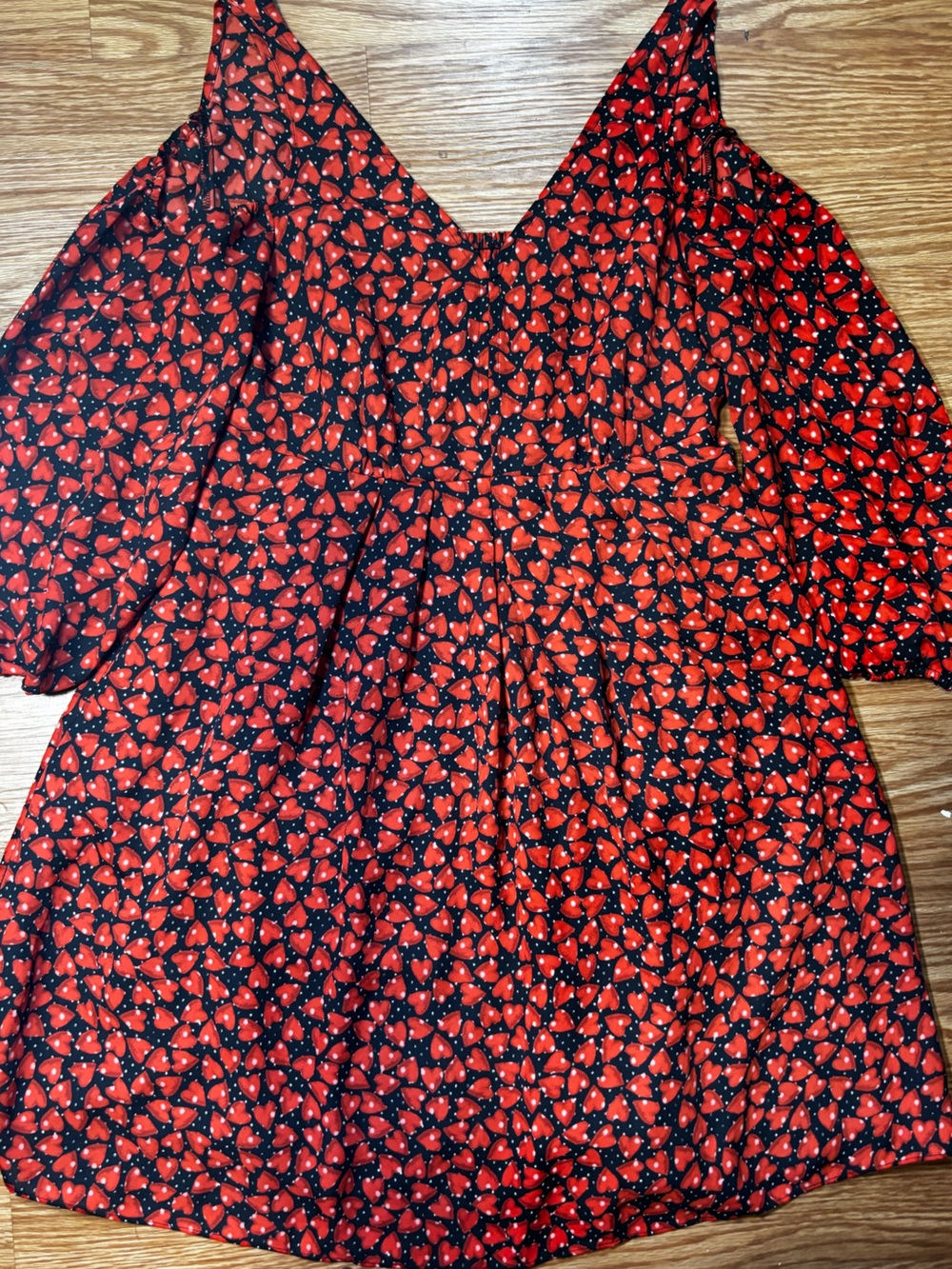 Disney Red and Black Mini Dress with Strawberry Print